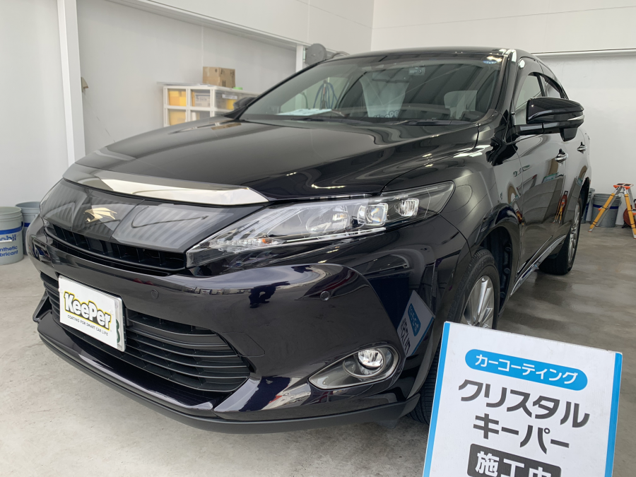 トヨタ ハリアー クリスタルキーパーが熱い 黒い車がお手入れ楽ちんカーに大変身 滋賀県のカーコーティング Keeperなら ラクツヤ